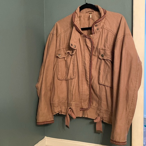 Free People womens jacket - 100% cotton - dusty rose/ light brown - size small - Picture 1 of 8